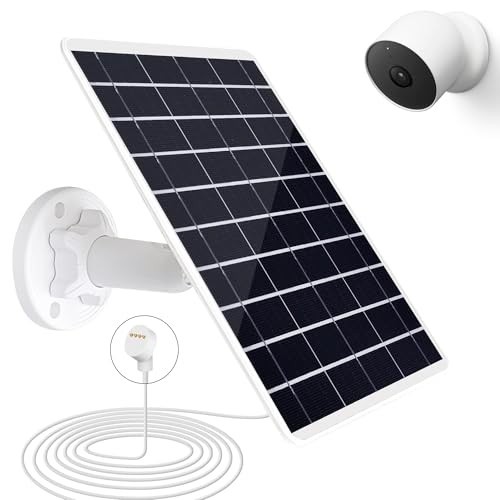 8W Solar Panel for Google Nest Cam Battery 2nd Gen IP66 Charger 13ft Cable