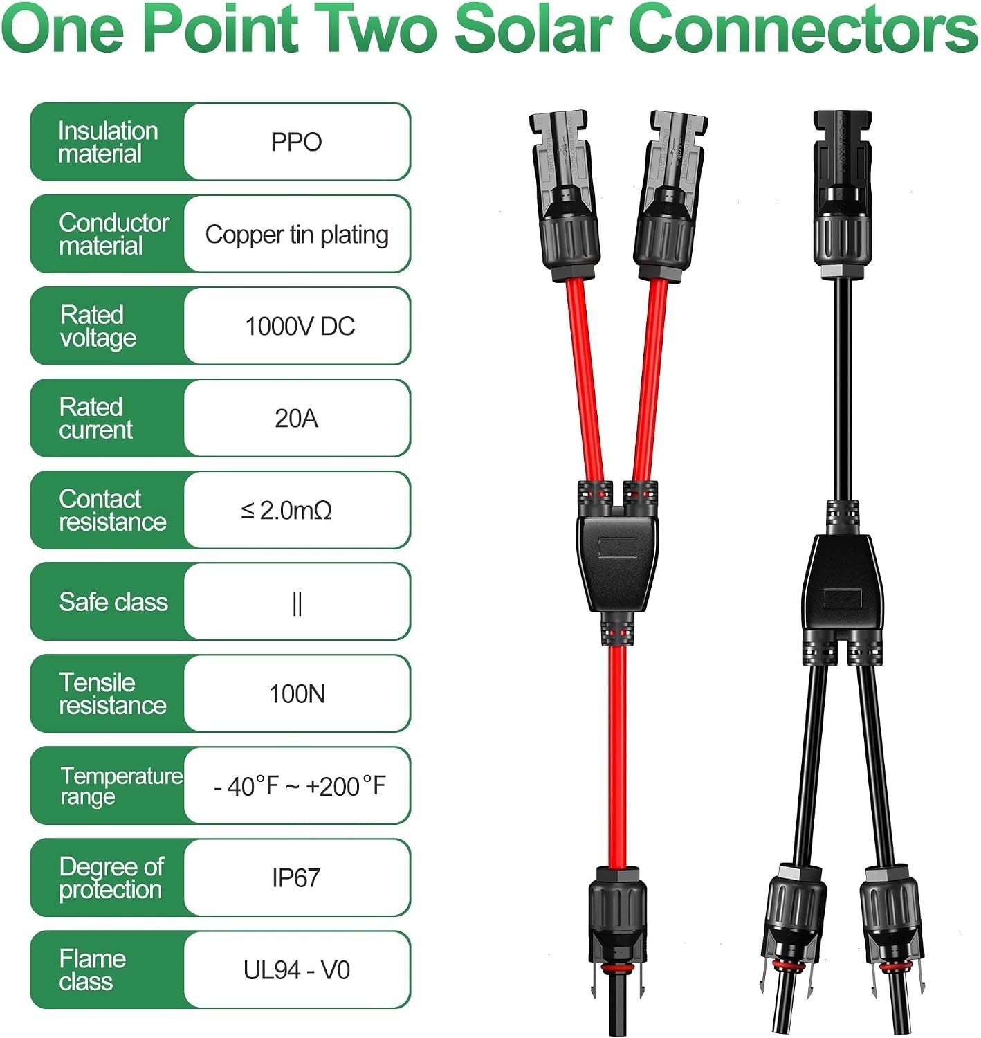 Parallel Adapter Cable for Solar Panels – 2 Pairs