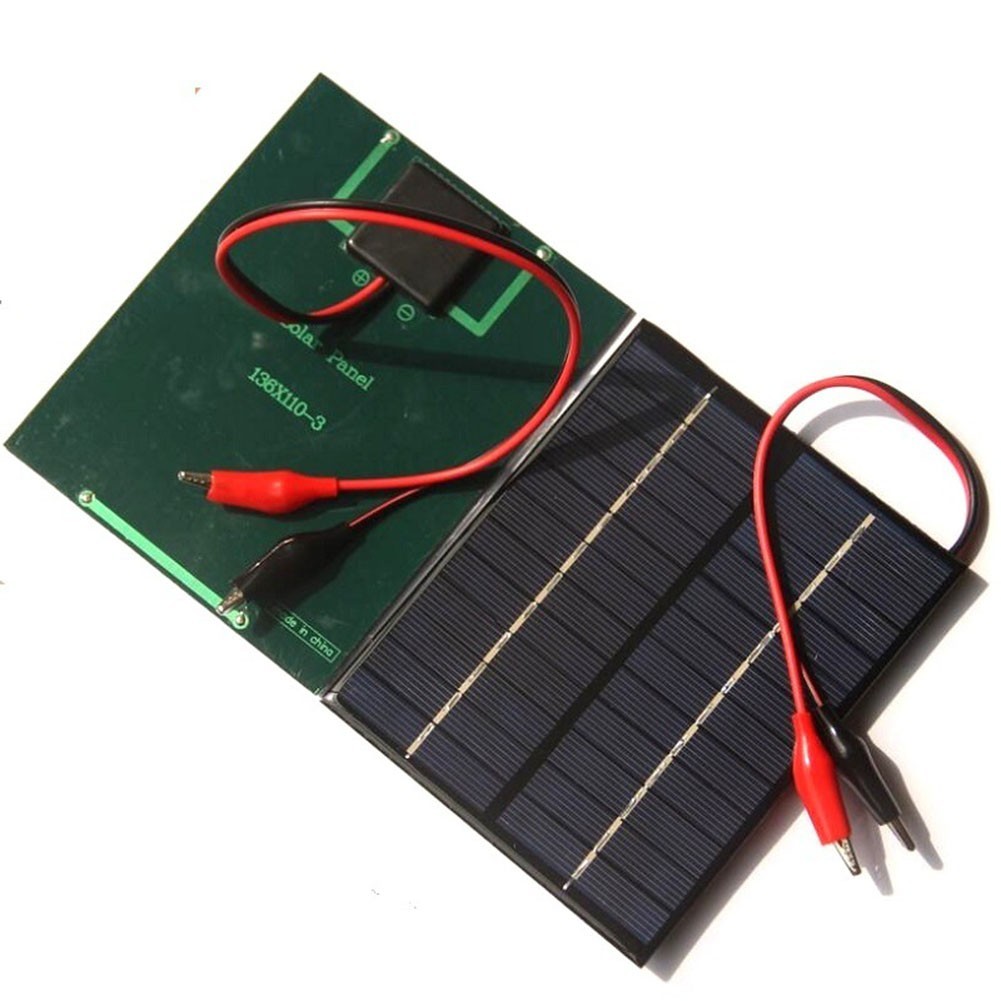 Compact 2W 12V Solar Panel DIY Charger Board with Clip for Camping Use