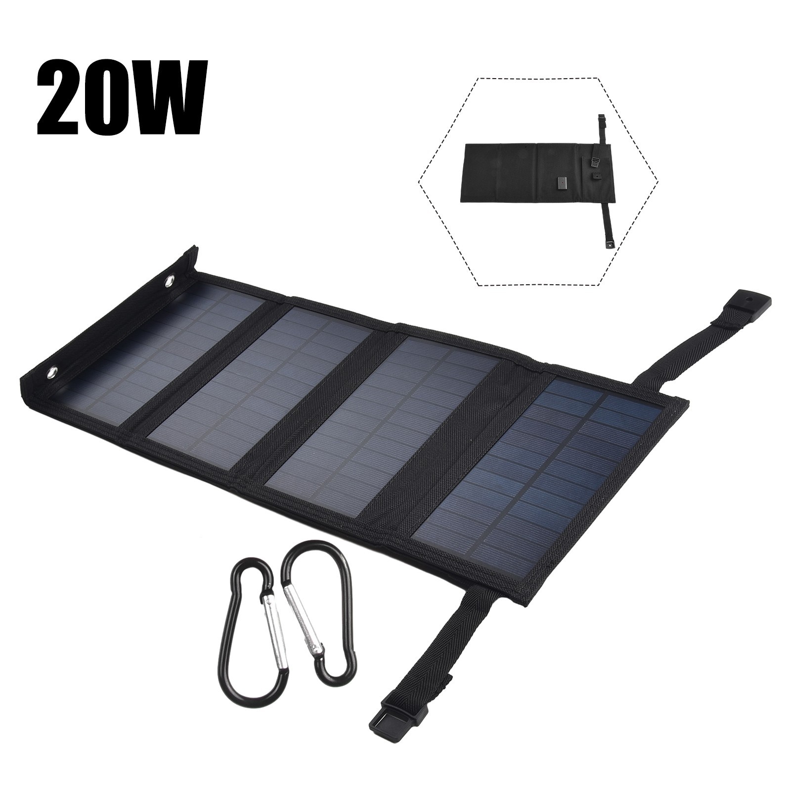5V Foldable Solar Panel Charger for Mobile Phone and Outdoor Activities