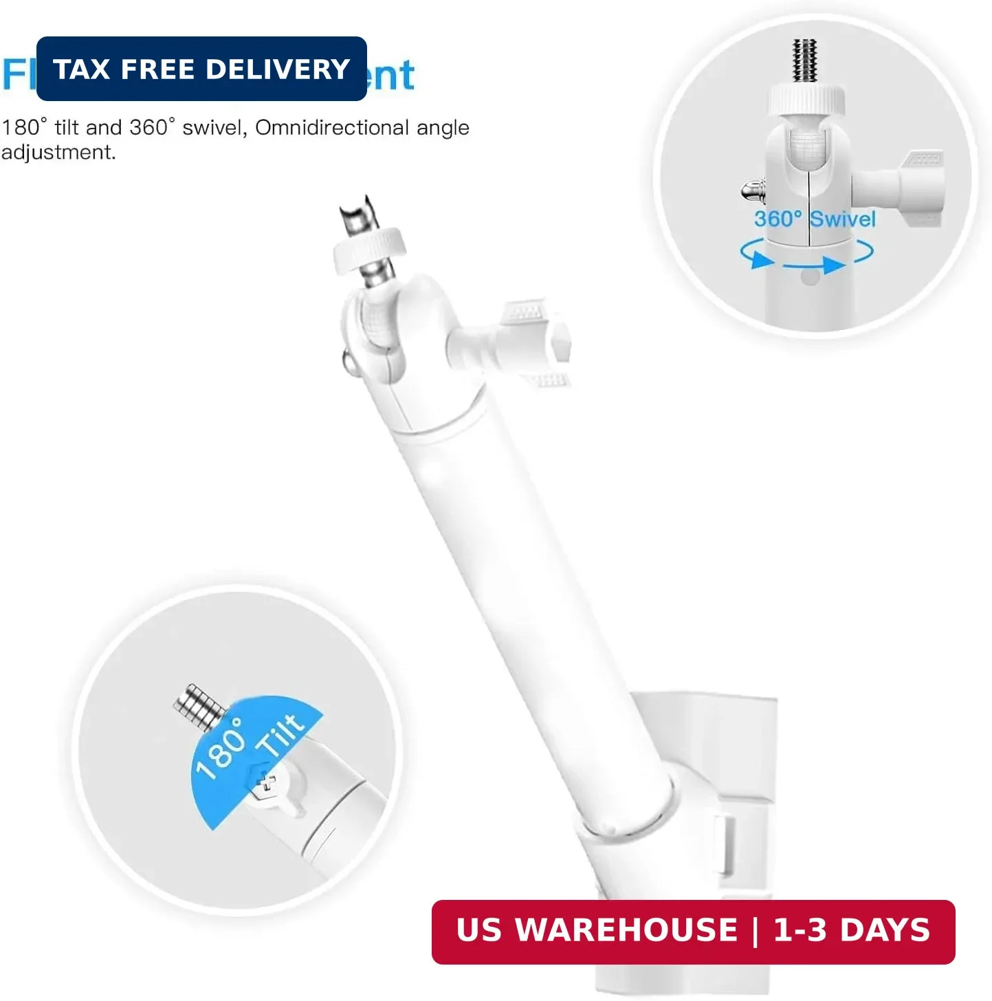 Ring Wall Mount for Cameras and Solar Panels -White
