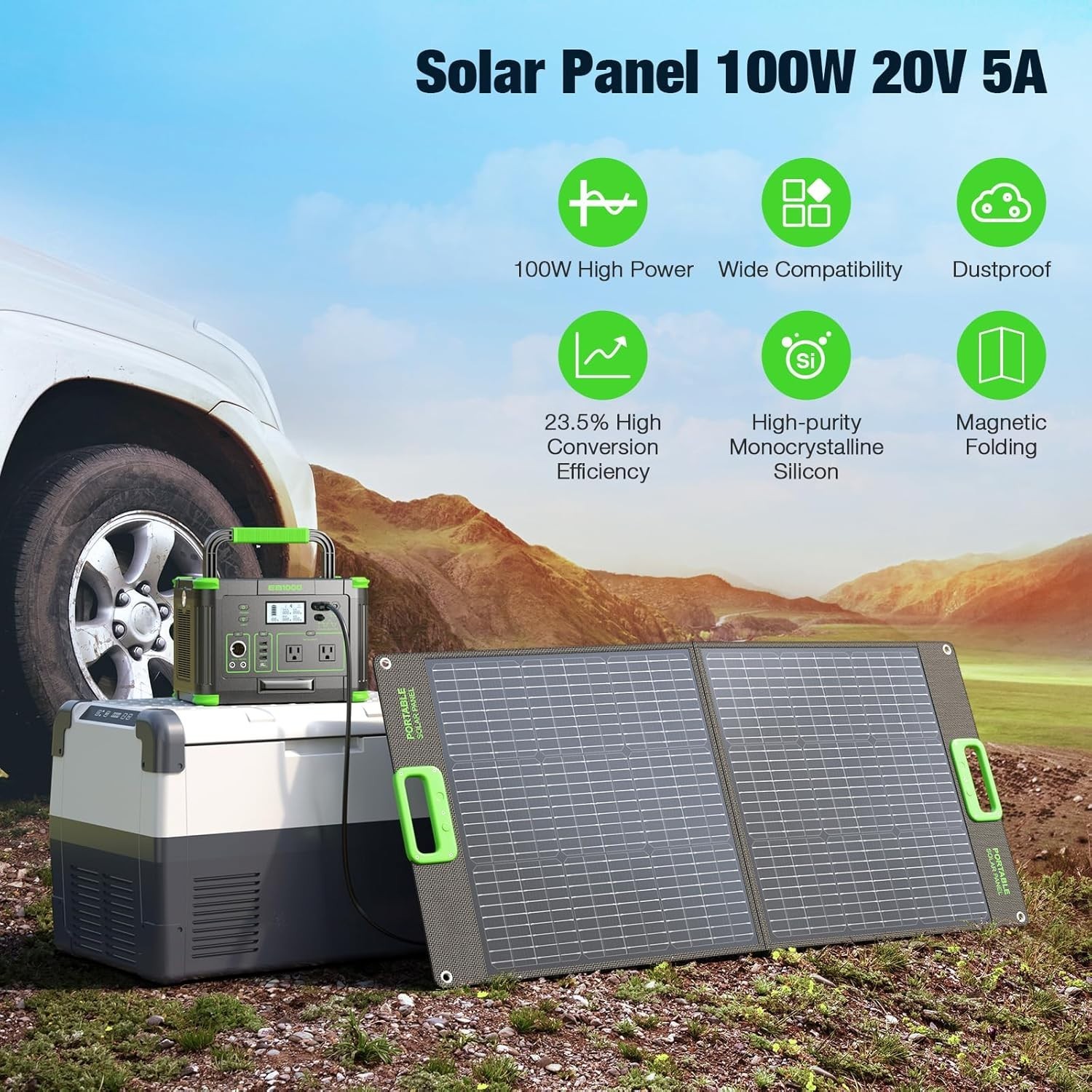 Monocrystalline 100W Solar Cell for Power Stations