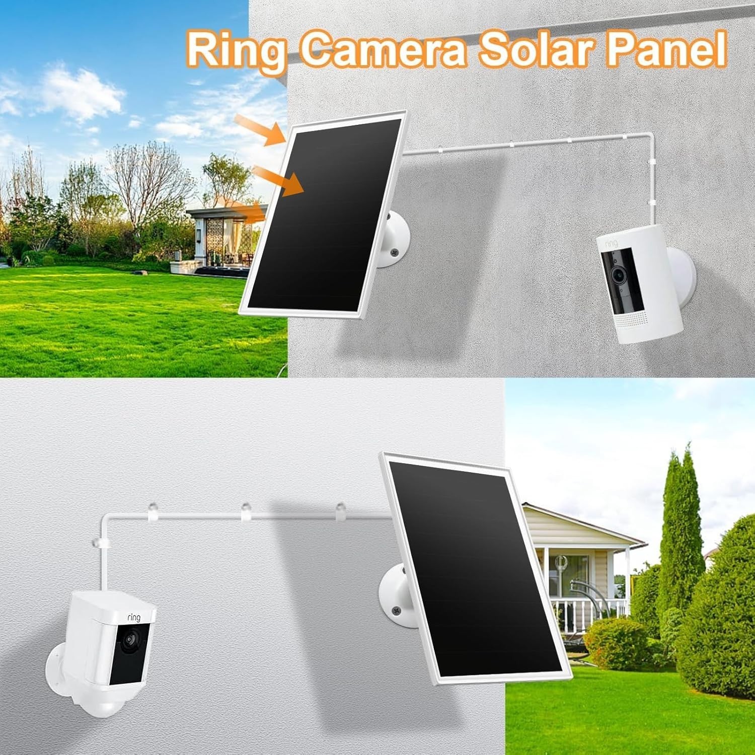 Solar Panel Charger for Ring Cameras – Easy Installation, Waterproof Design