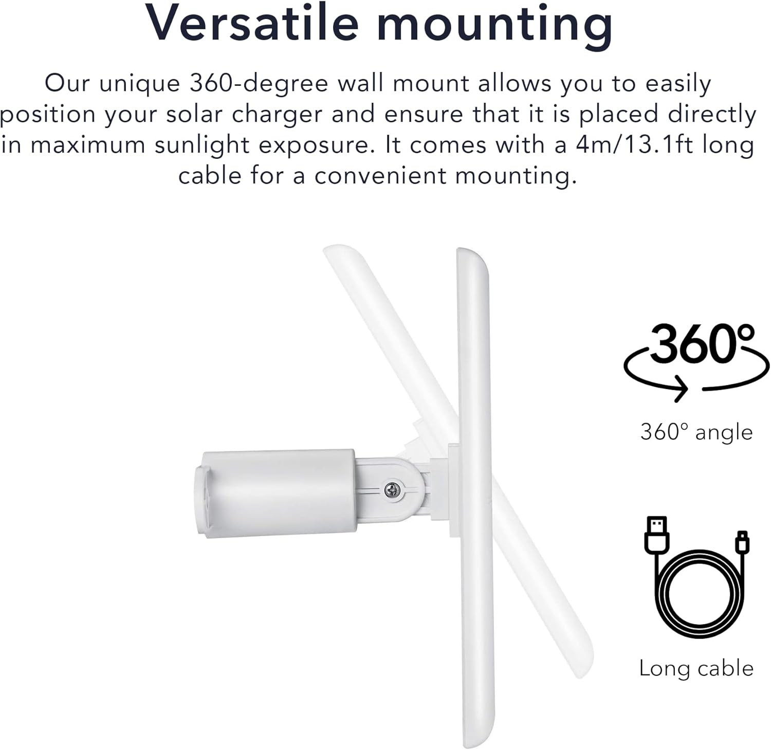 Solar Panel (2W 5V) Compatible with Ring Spotlight Cam Battery/Stick up Cam Batt