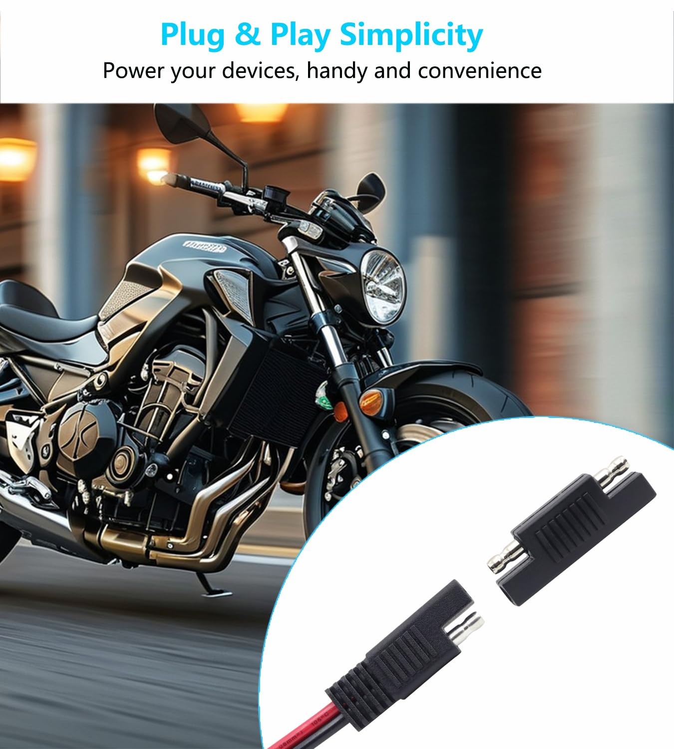 SAE Polarity Reverse Adapter Connector,2 Pin SAE Polarity Switching Adapter Q…