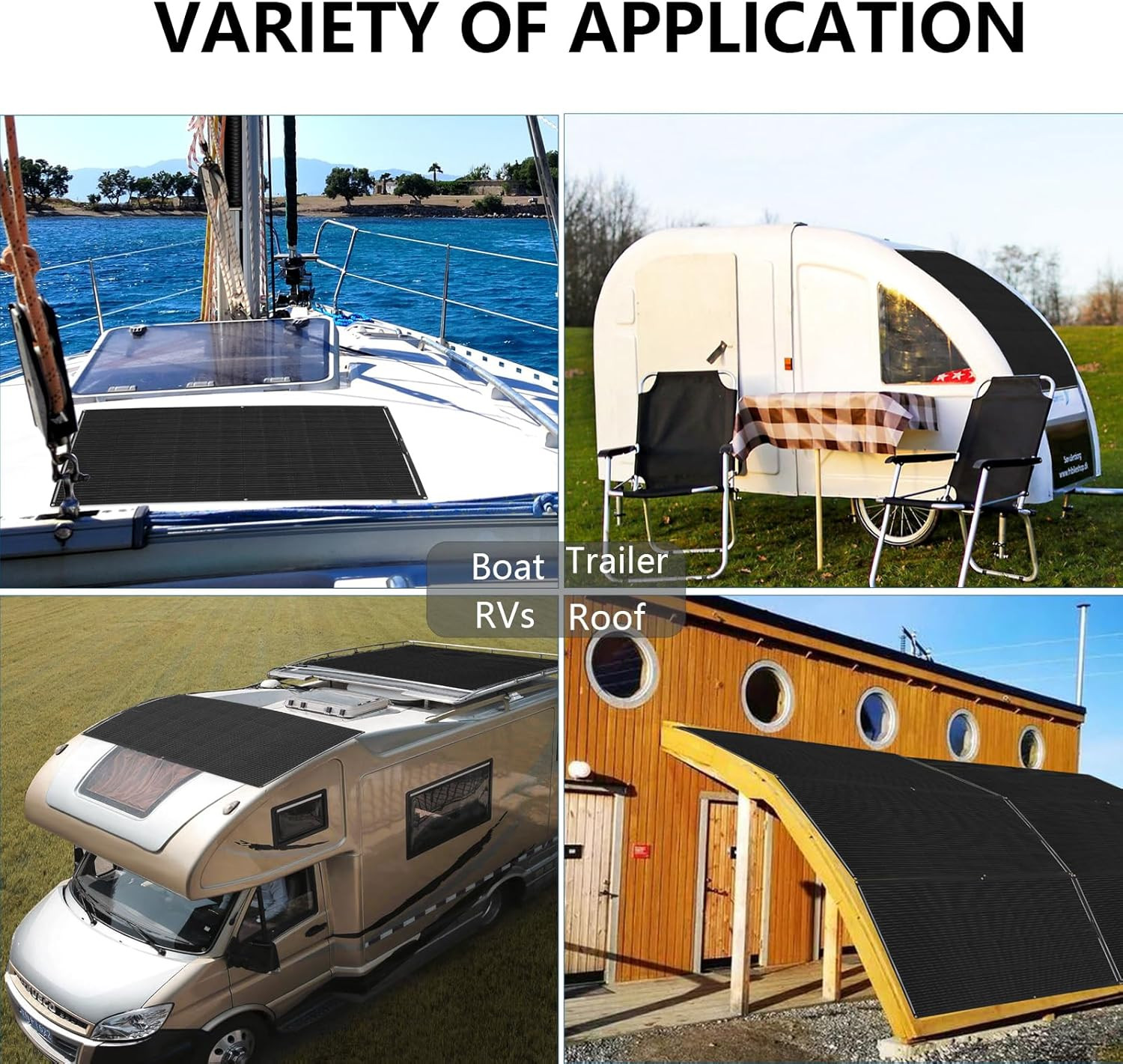 Flexible Solar Panel 200 Watts Monocrystalline Fiberglass Solar Modules Charger