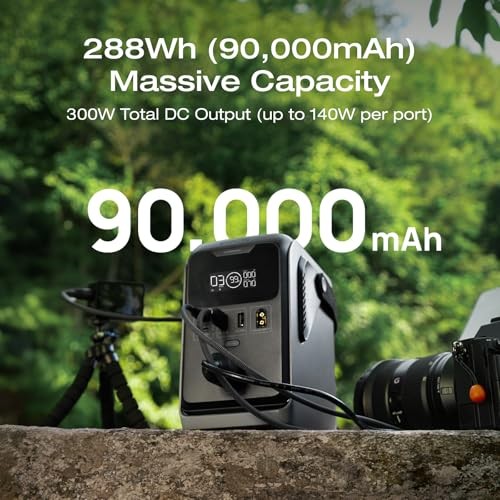 DC Power Bank Station, 288Wh Outdoor Portable Power Station, LiFePO4 TRAIL 300