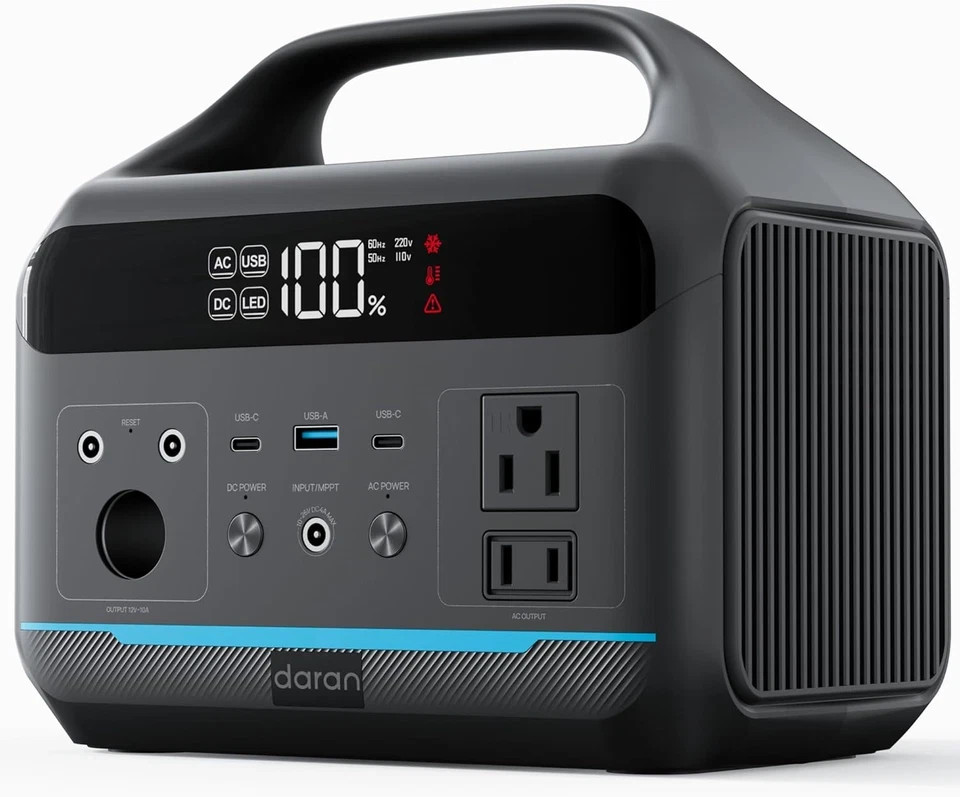 Portable Power Station 600W(1200W Surge) – 288Wh(90,000Mah) Solar Generator Life
