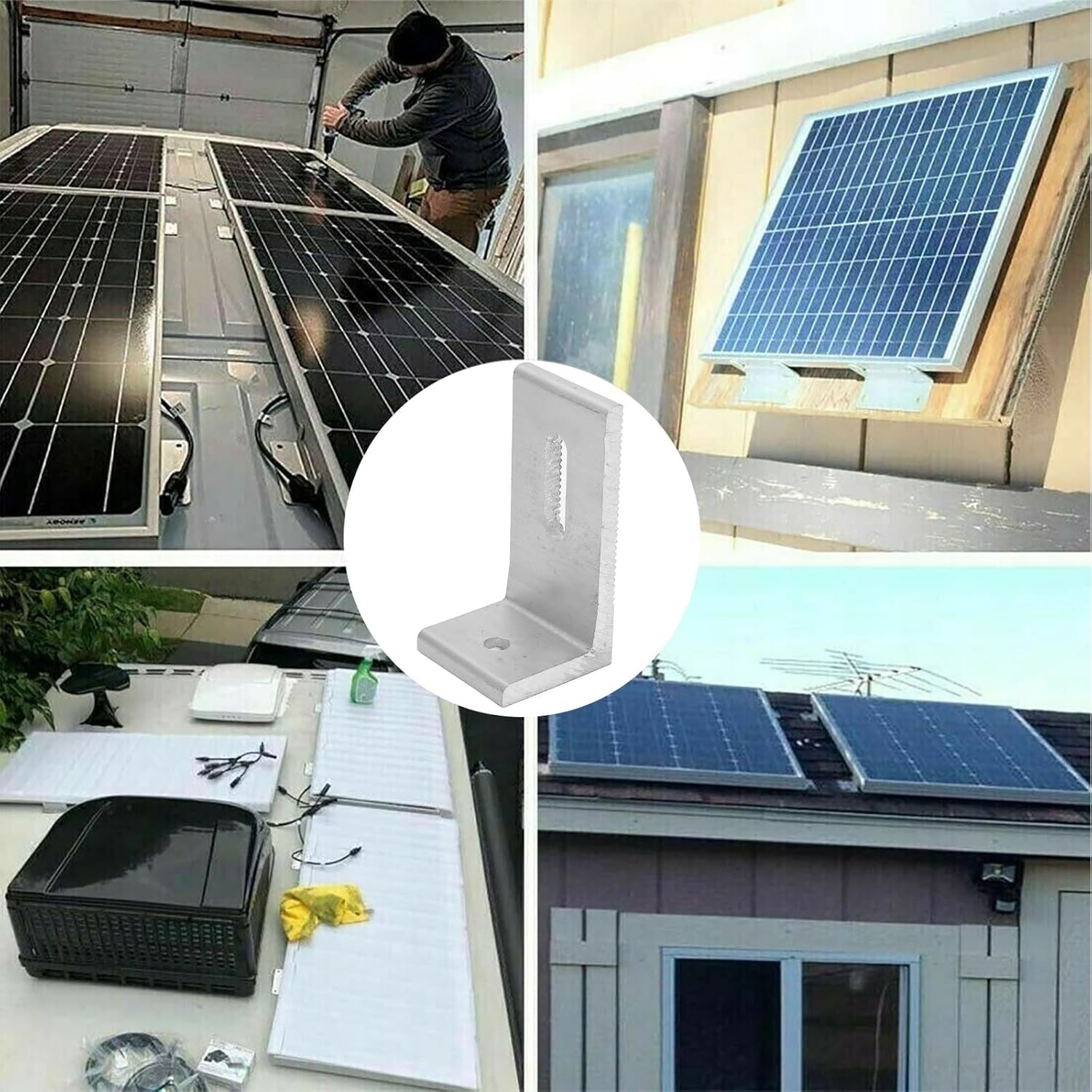 10-Pack Heavy-Duty Aluminum Alloy L-Foot Solar Mounts Photovoltaic Panel Mountin