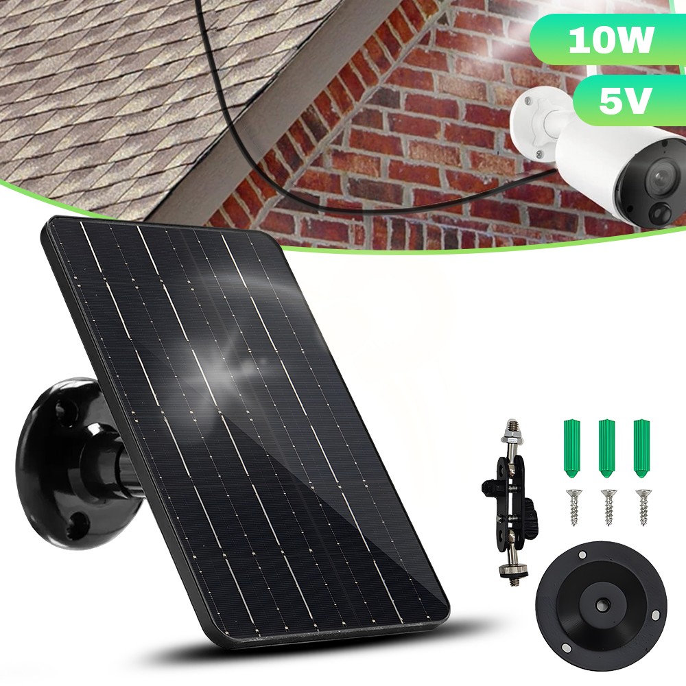 10W 5V Portable Solar Panel For CCTV Security Camera Type-C Port Charger Outdoor