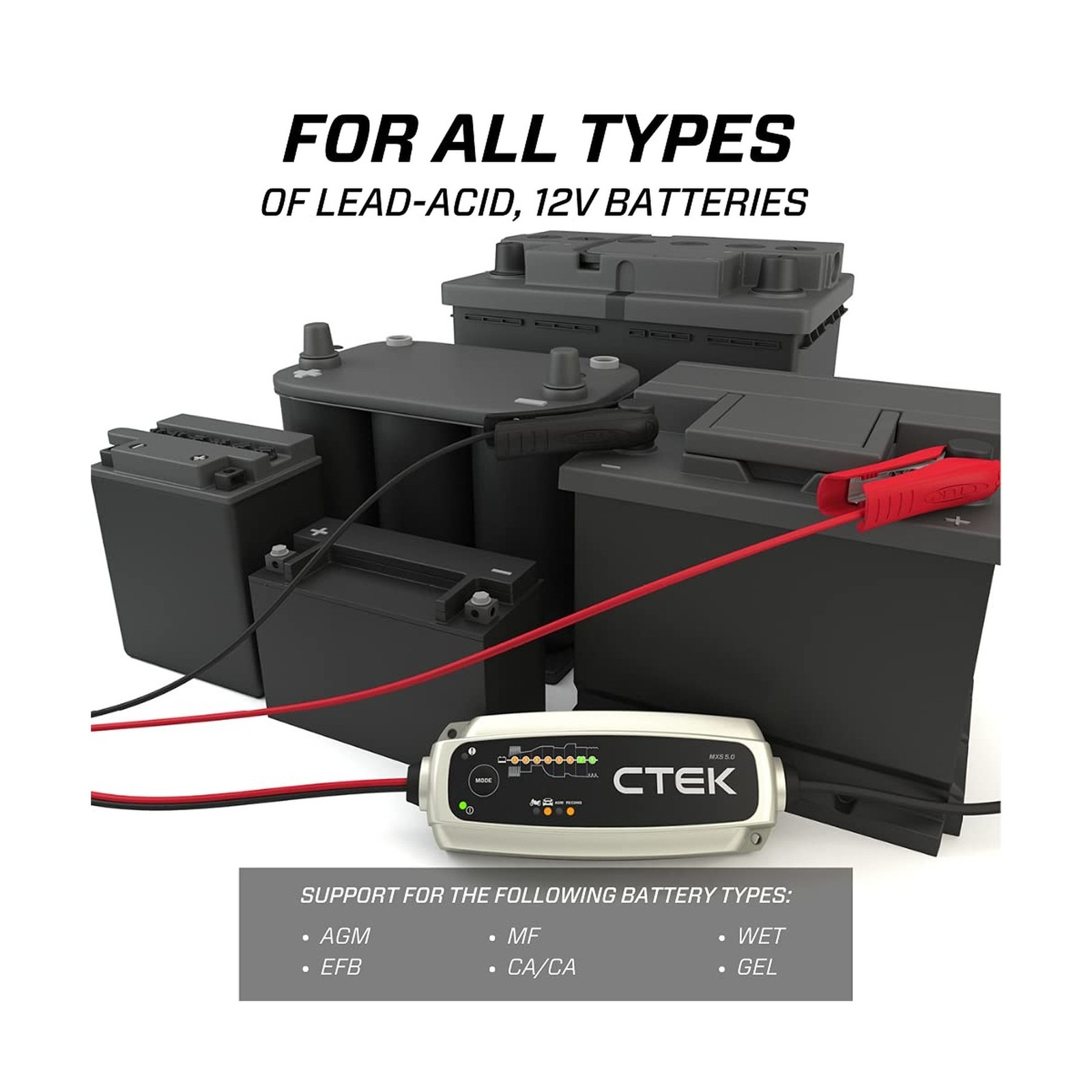 CTEK – 40-206 MXS 5.0 Fully Automatic 4.3 amp Battery Charger and Maintainer …
