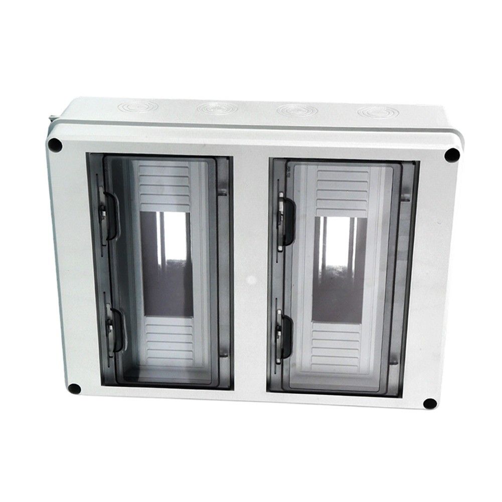 Waterproof Distribution Box 12 to 24 Circuits Flame Retardant PC Panel ABS
