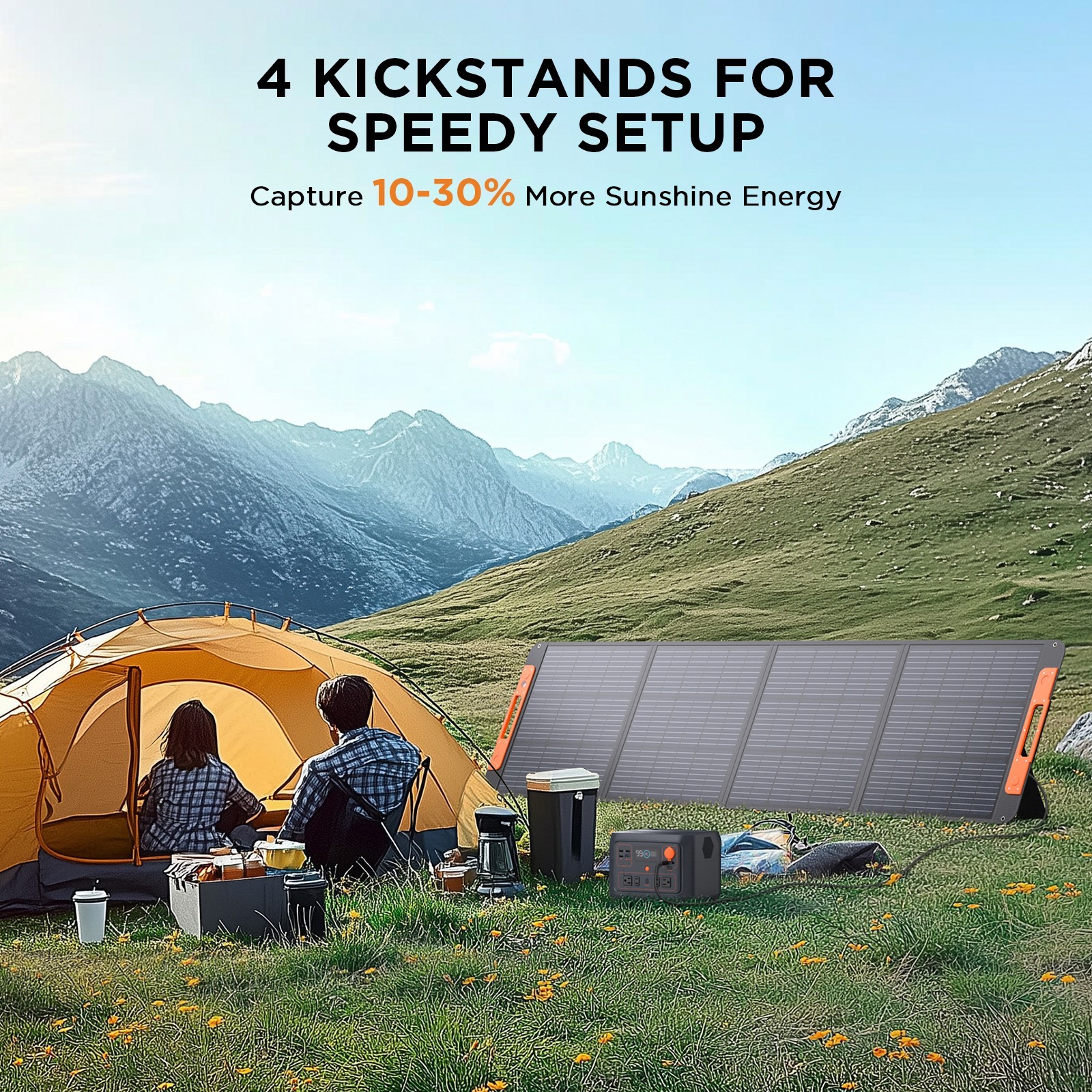 ZOUPW 200W Portable Solar Panel ETFE Foldable Solar Charger for Power Stations