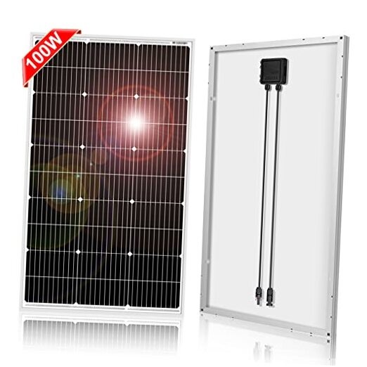 18V Monocrystalline Solar Panel for 12V Battery Charging—Glass Module 100W—100W