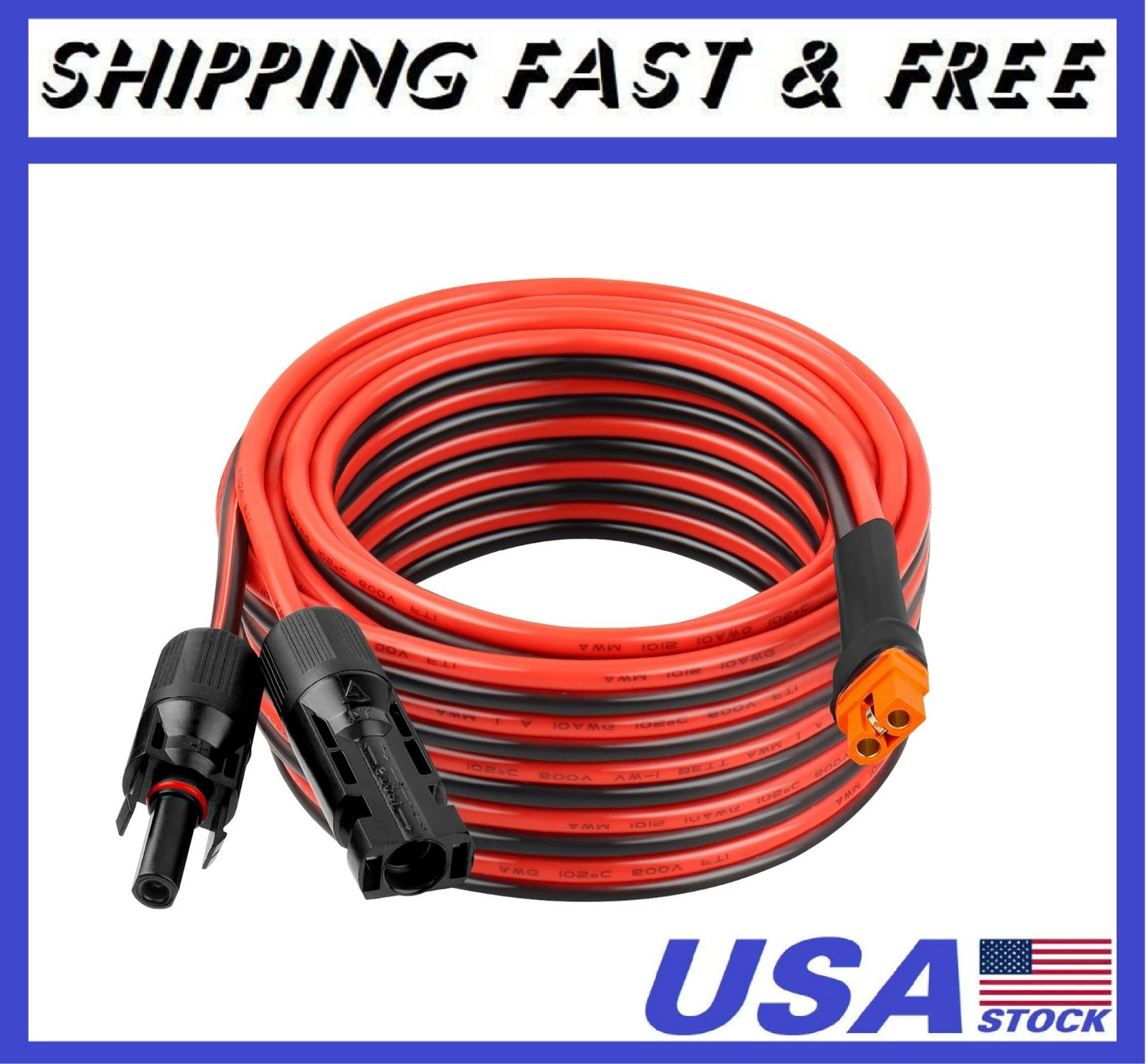 10AWG 25FT Solar to XT60i Extension Cable 3 6 10 35 50 75 100FT Heavy Duty