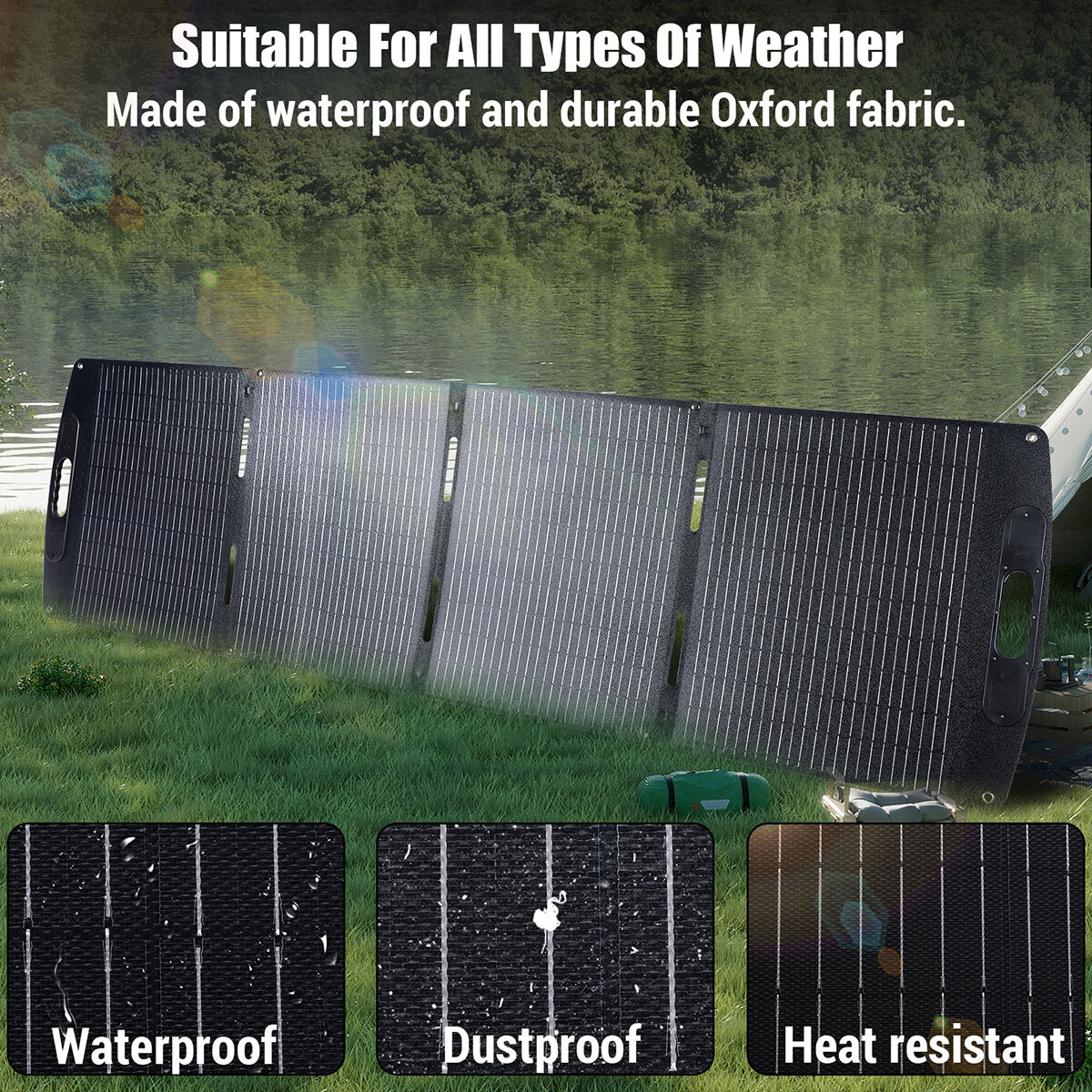 200W Portable Solar Panel Kit for Power Station RV Home Car IP66 Certified New