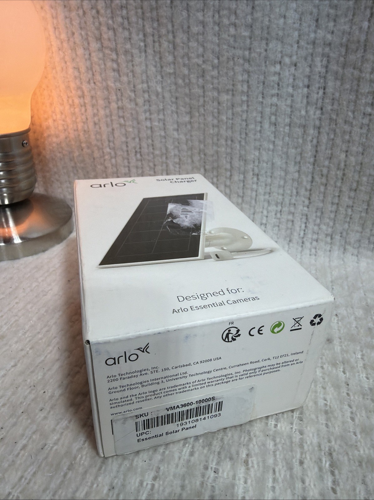 Arlo VMA3600-10000S Solar Panel Charger for Arlo Essential Cameras – White
