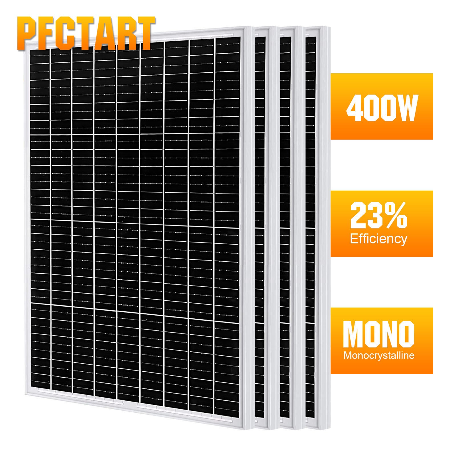 4X 100 Watt Monocrystalline Solar Panel 12V Charging Off-Grid Battery RV Home US