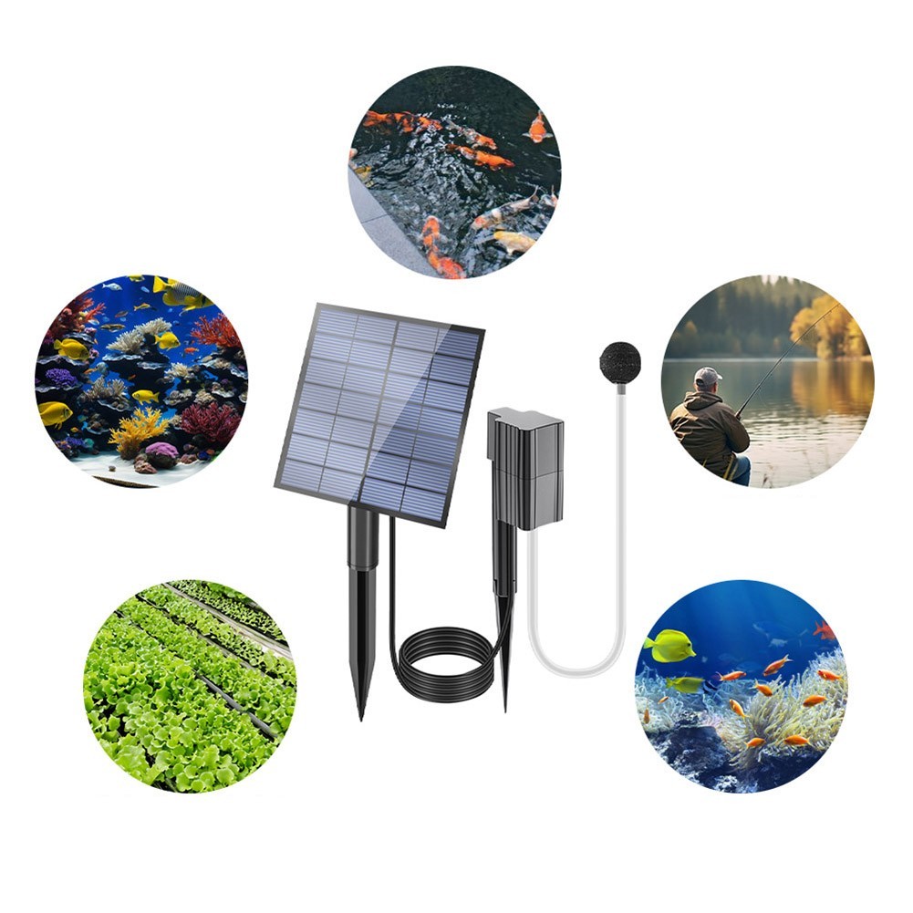 Solar Aeration Pump for Aquariums 2 5W 7V Lightweight Air Pump for Outdoor Use