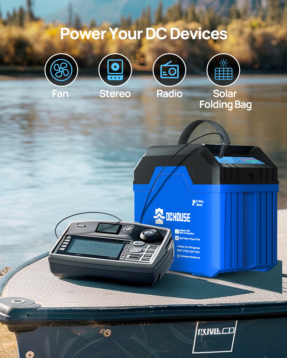 12V 100AH Upgrade LiFePO4 Lithium Battery with DC & Type-C Ports Camping Outdoor
