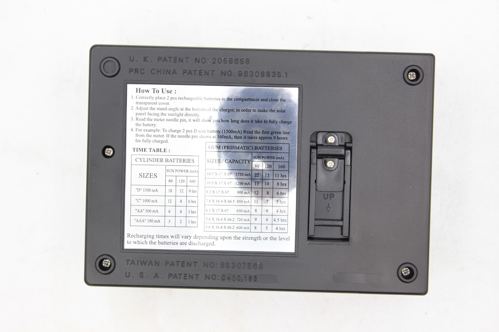Solar 11 in One Battery Charge with Meter AA D C AAA Ni-Cd NiMH Battery ES879NEW