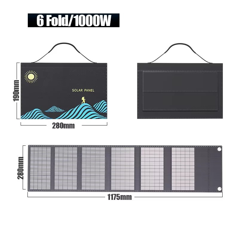 1000W Portable Camping Solar Panel USB+DC Solar Charger