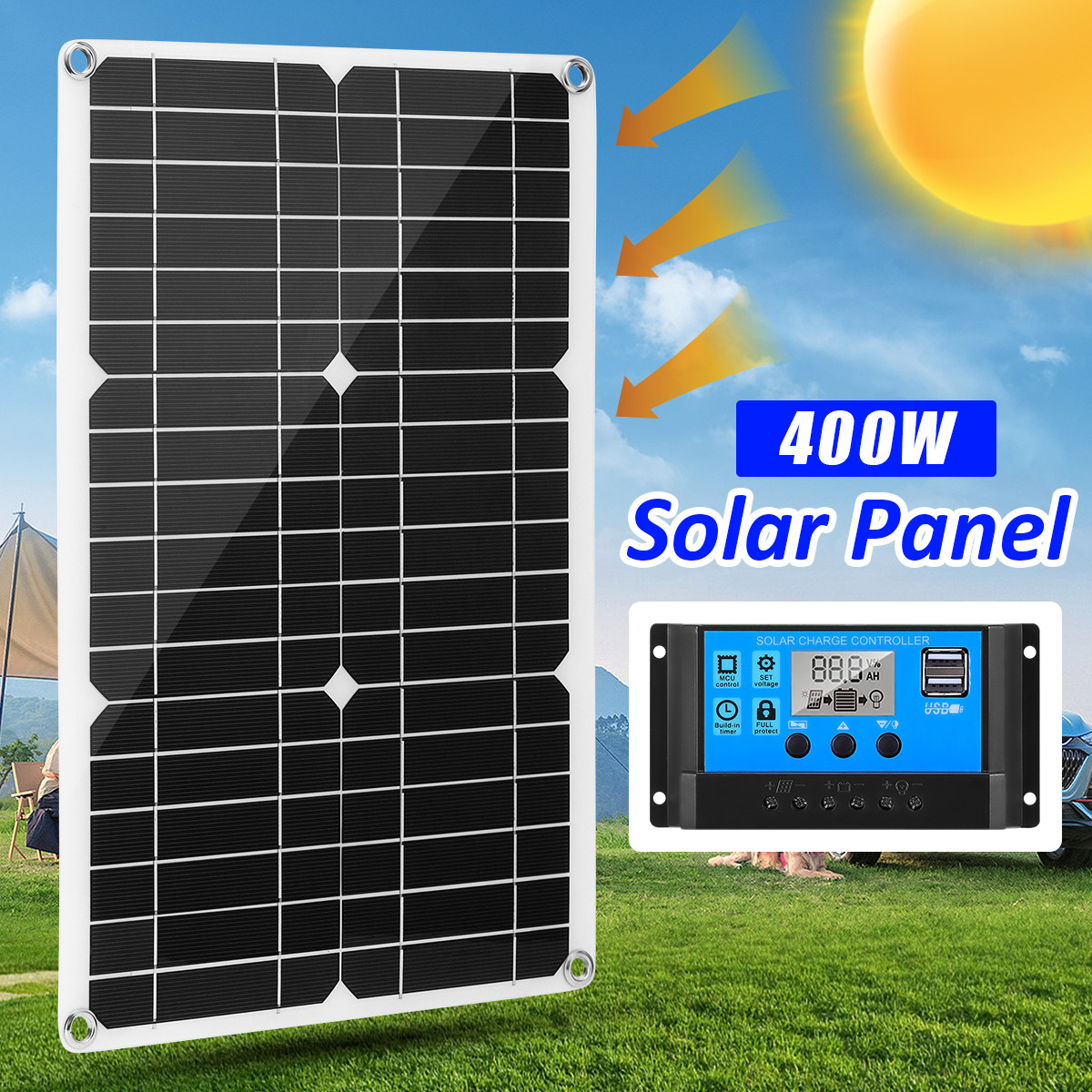 400 Watts 12V Flexible Solar Panel Mono Home RV Rooftop Camping Off-Grid Power