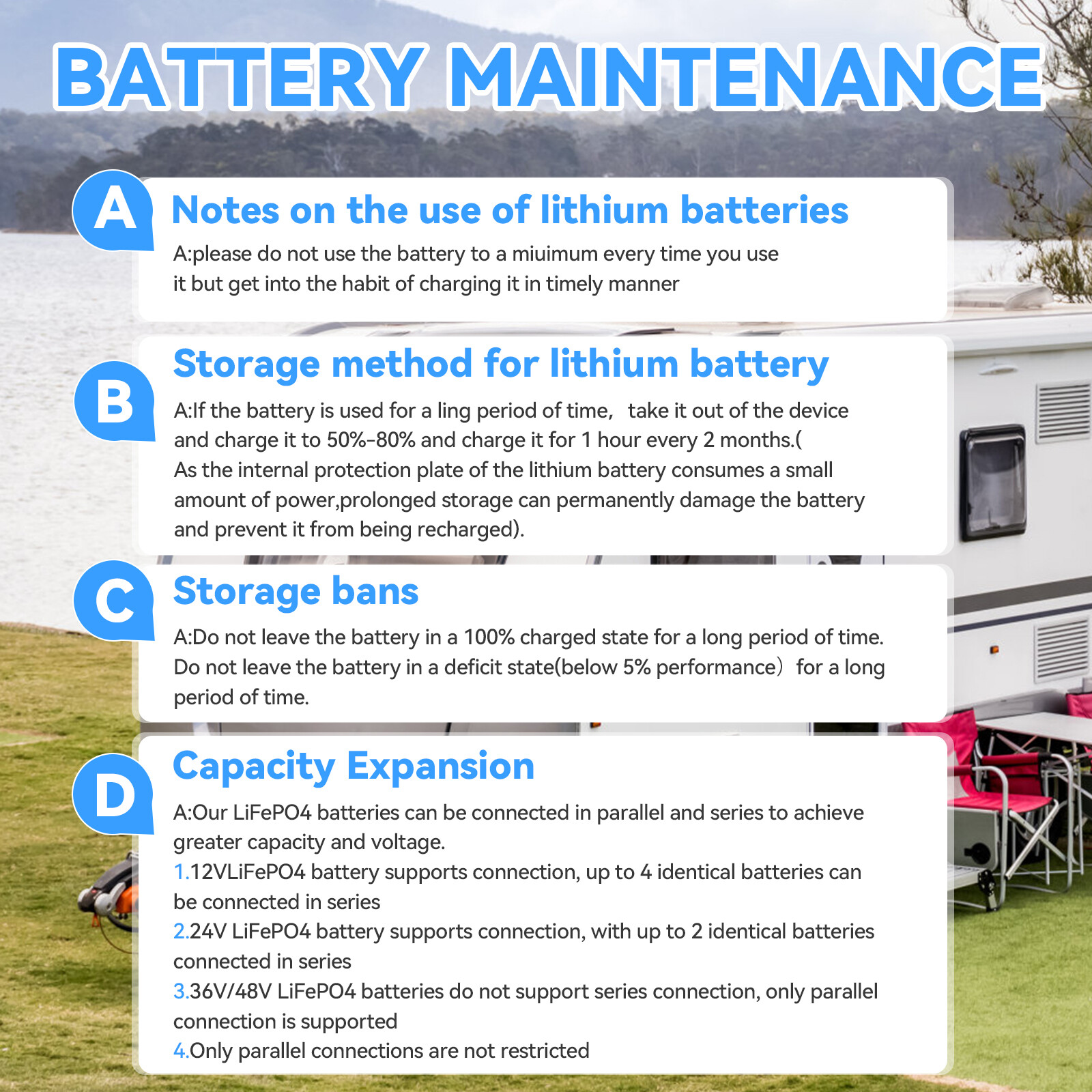 12V 100Ah LiFePO4 Lithium Battery 100A BMS Deep Cycles Solar RV Off-grid+Charge