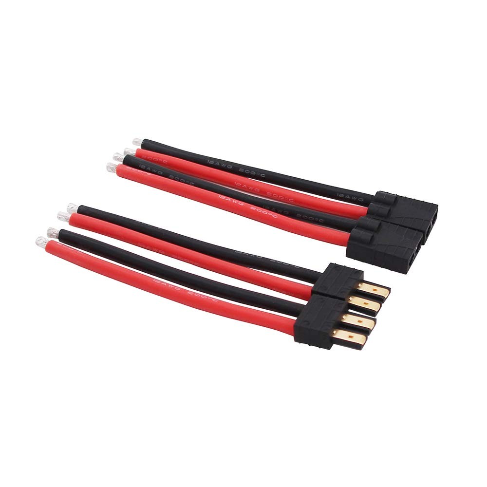 2pairs Compatible with tr Male Female Connectors Cable with 12awg 10cm Slicone