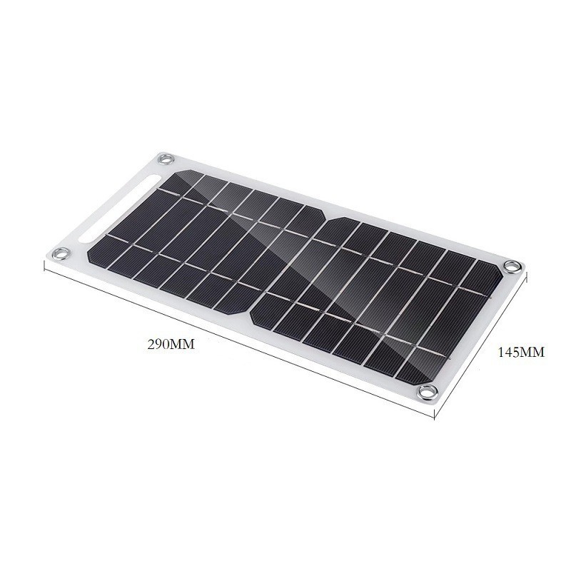 10W 5V Monocrystalline Silicon Solar Panel Charger USB Port Cell Phone Camping