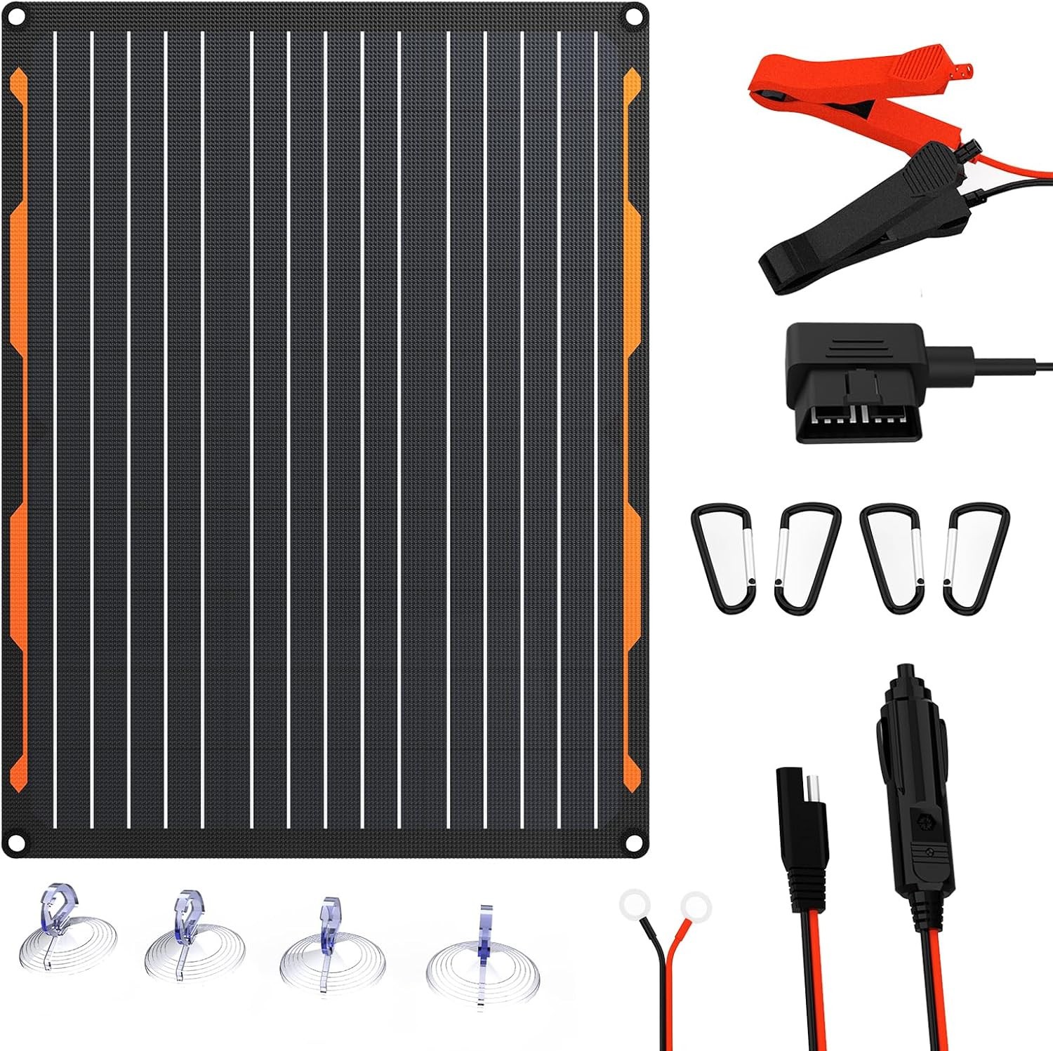 Flexsolar 20W 12V Solar Panel Battery Charger Maintainer Kits Trickle Charger wi