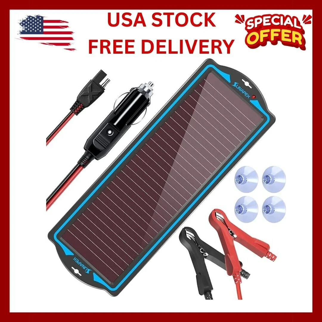 12 Volt Battery Charger Solar Powered Panel for Car Dump Trailer Boat Marine 12v