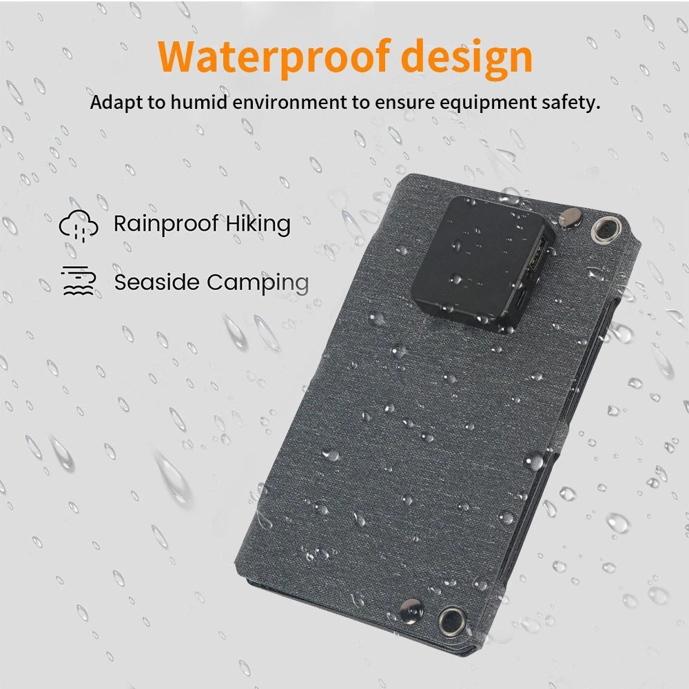 10W Foldable Solar Panel Charger USB 5V Power Bank Waterproof for Camping Hiking