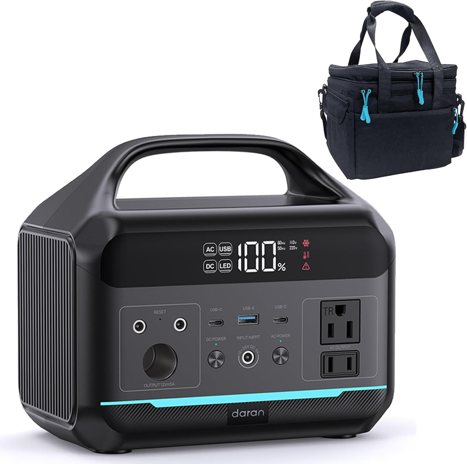 Portable Power Station 300W(600W Peak), 192Wh(60000Mah) LFP Battery, Solar Gener