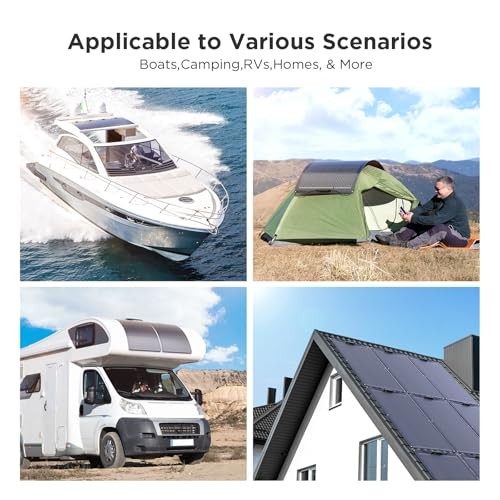 100W Ultra-Thin Flexible Solar Panel 12V, 11BB 23% High-Efficiency 100W Black