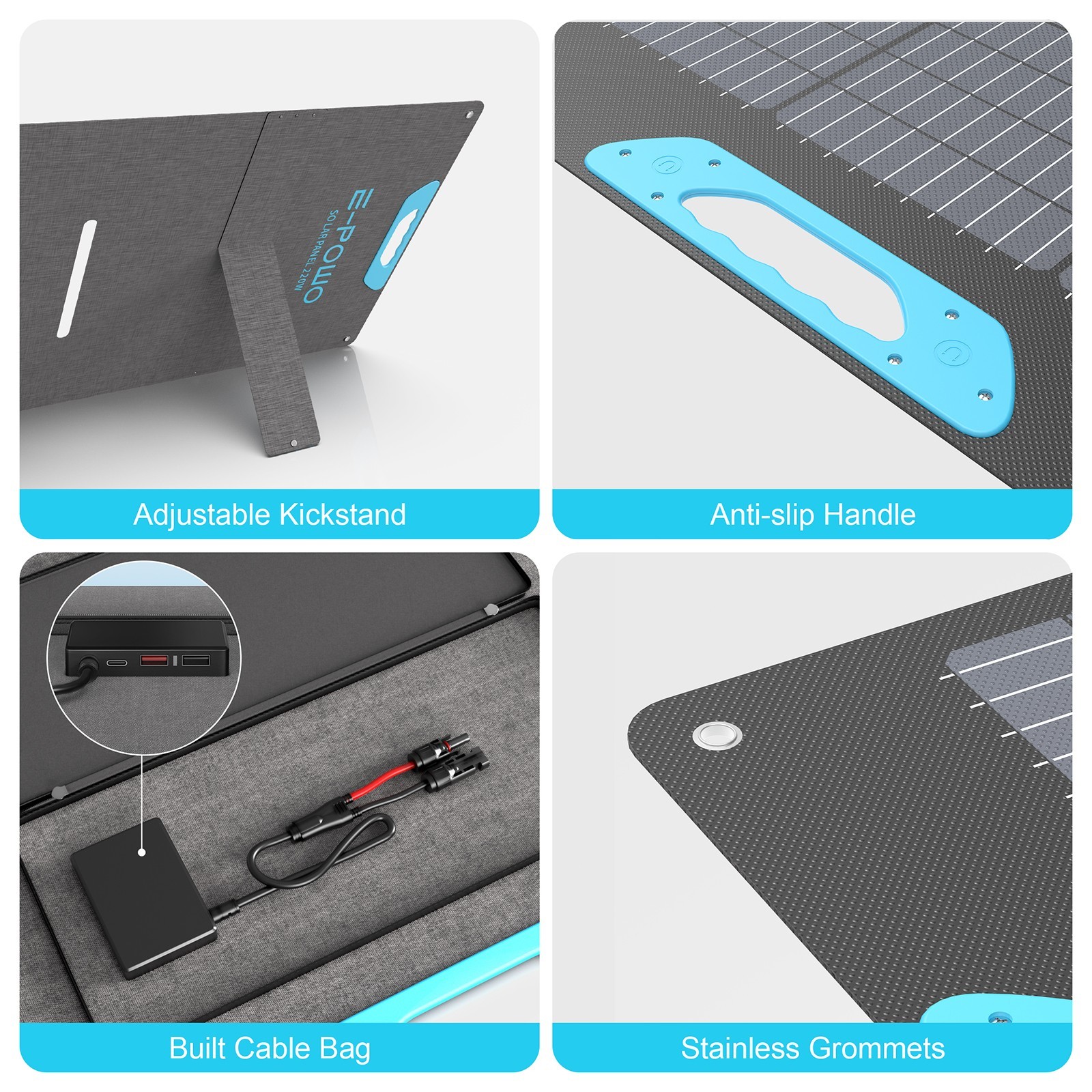 2x 220W Solar Panel Kit for Ecoflow Delta 2 Delta 3 DELTA Pro Power Stations