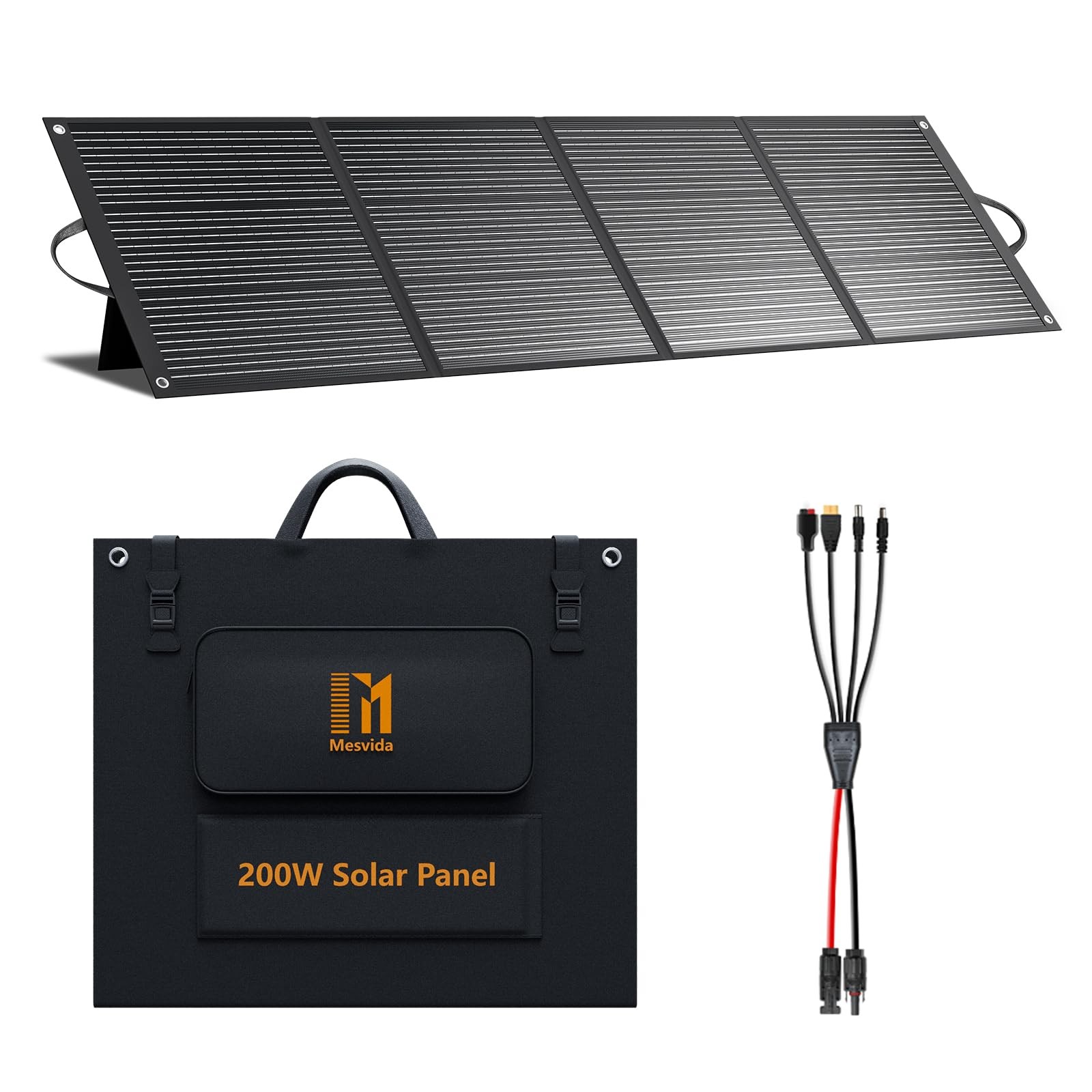 MESUVIDA 200 Watt Solar Panel IP68 Waterproof ETFE Coating Portable 24V MC4 O…