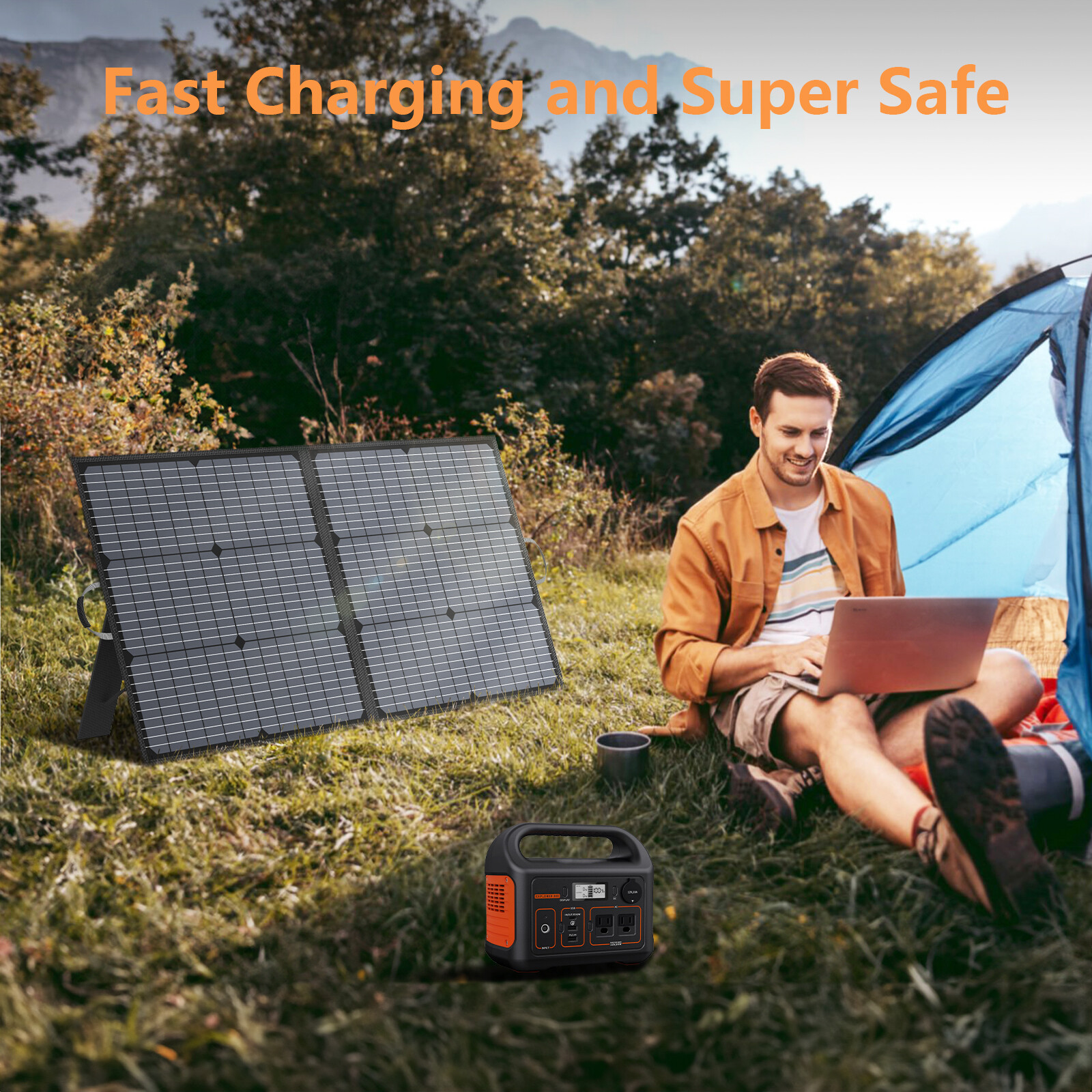 MHPOWOS 220W/440W Foldable Solar Panel for Jackery Bluetti Ecoflow Power station