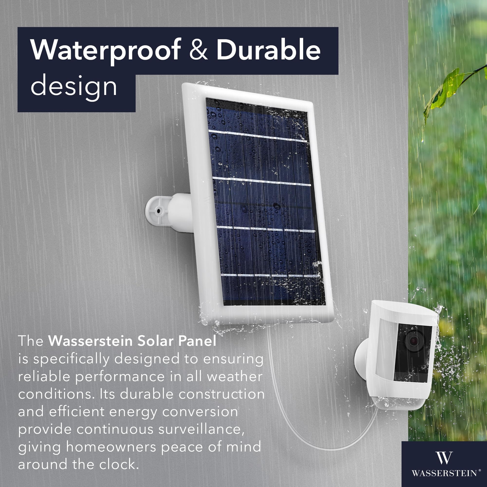 Wasserstein Solar Panel for Ring Stick Up Cam Battery and Reolink Argus Pro