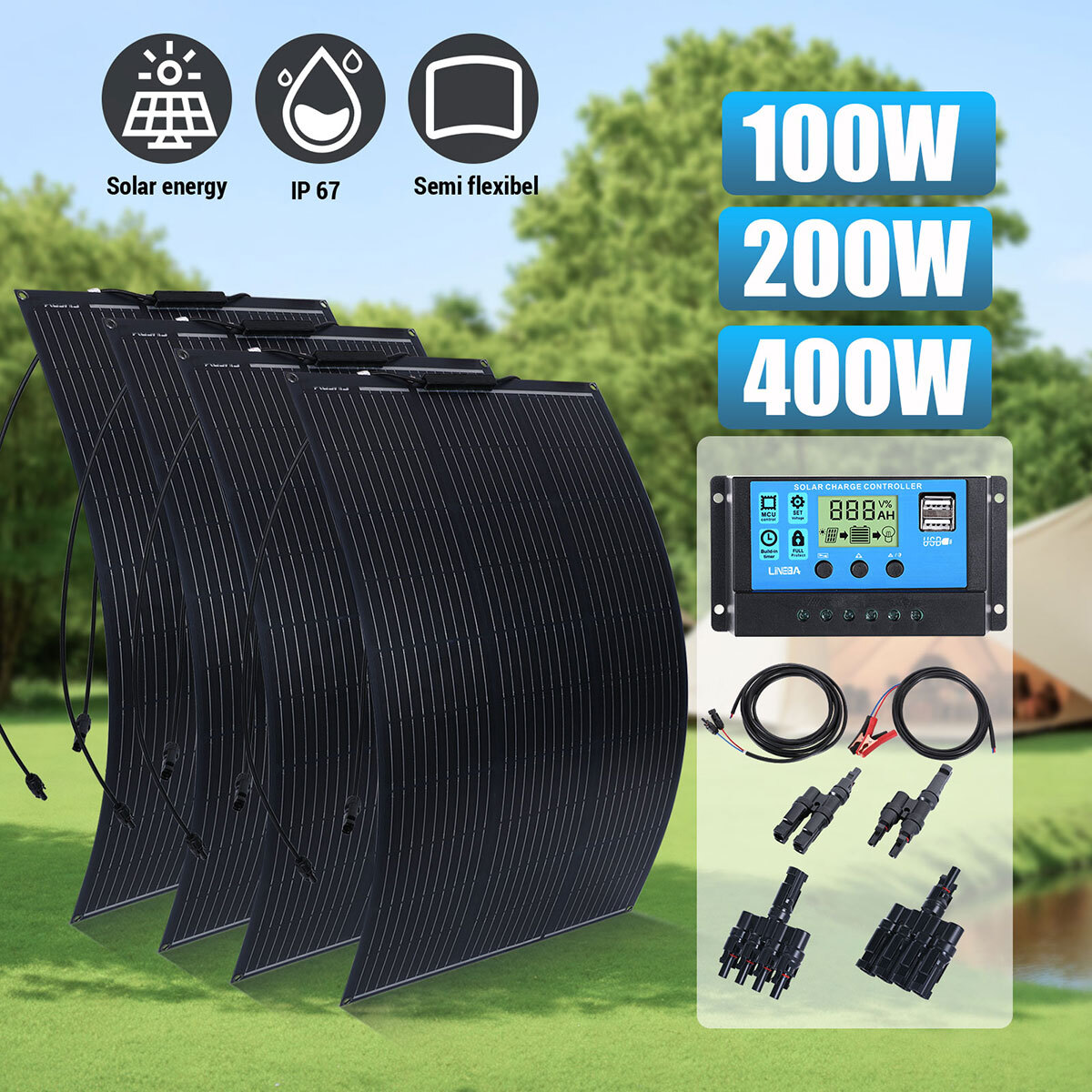 5000W Complete Solar Panel Kit Solar Power Generator 100W 200W Panel & Inverter