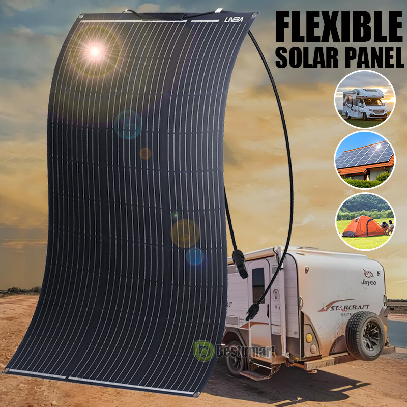 100W 200W 400W Flexible Mono Solar Panel 12V Portable for RV Camping Home Boat