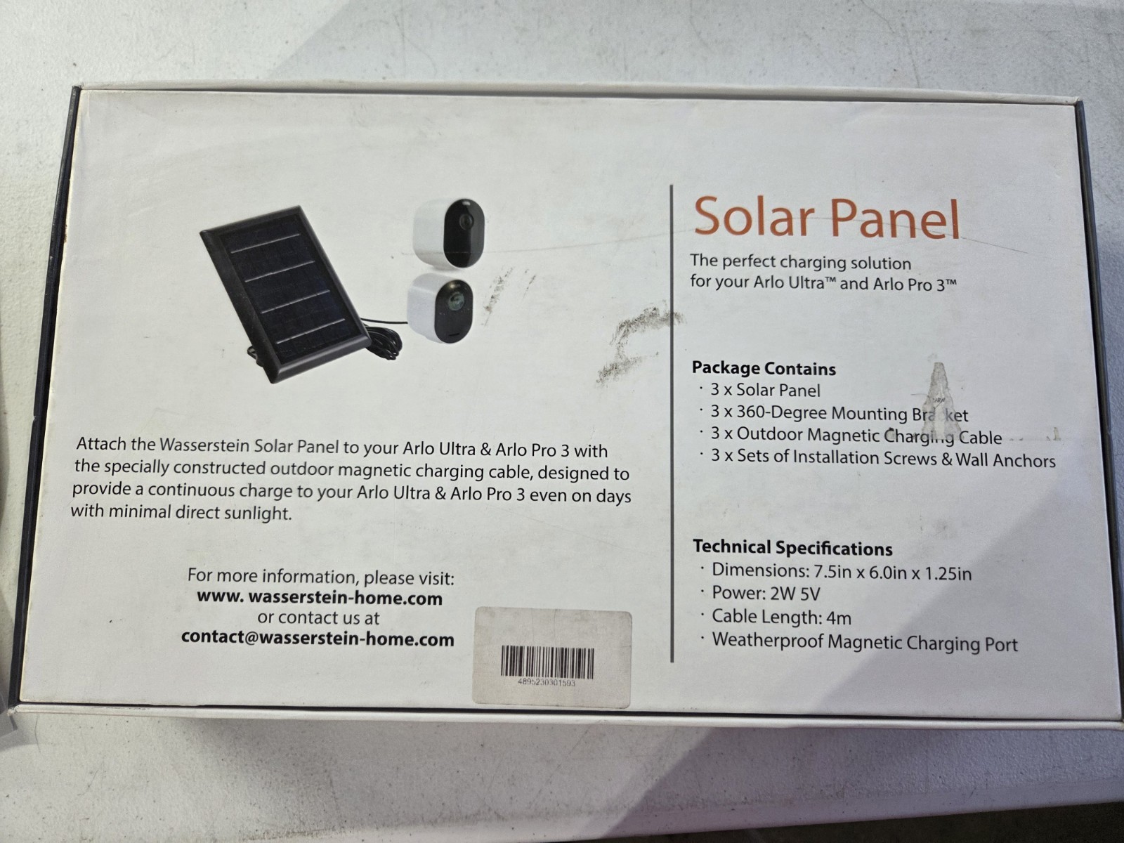 Wasserstein 2 Pack Solar Panels For Arlo Ultra And Pro 3 WHITE