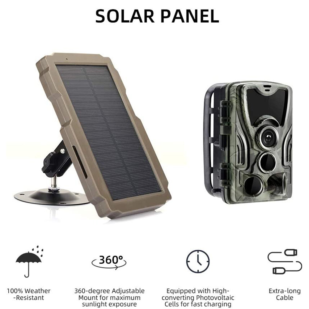 3000mAh 6V-12V Solar Panel Kit Rechargeable For Hunting Camera Trail Camera H9K7