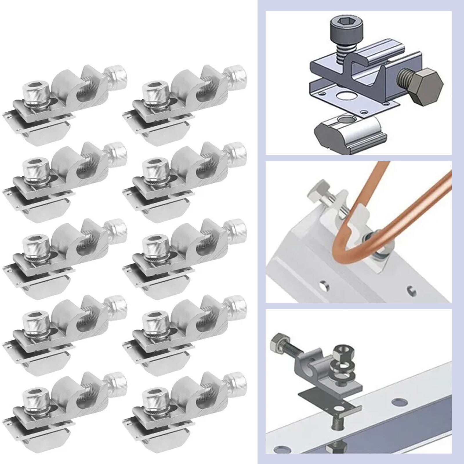 Solar Panel Solar-Mounting System Ground Grounding Lug Standard Grounding Clip