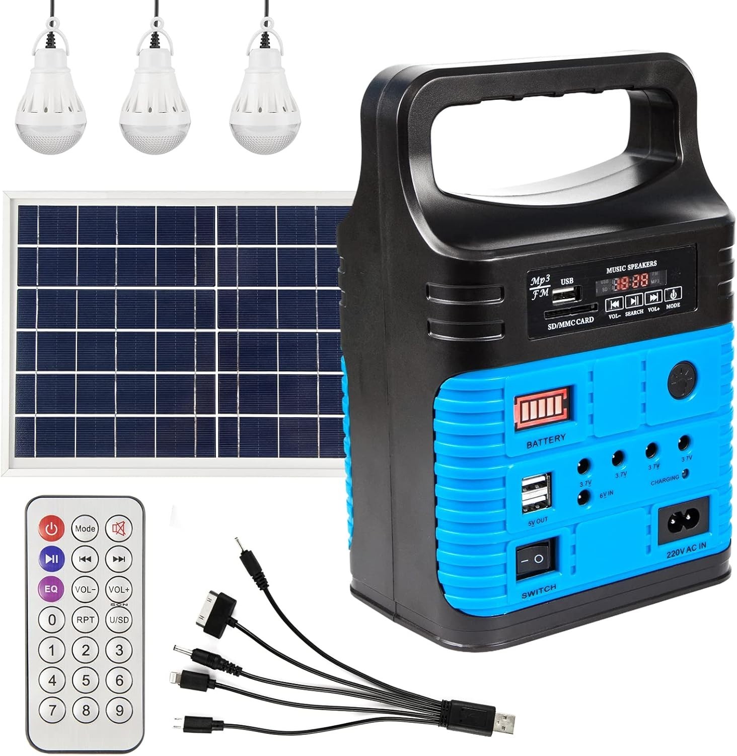 Emergency Solar Power Supply with Built-In Flashlight – Ideal for Home & Camping