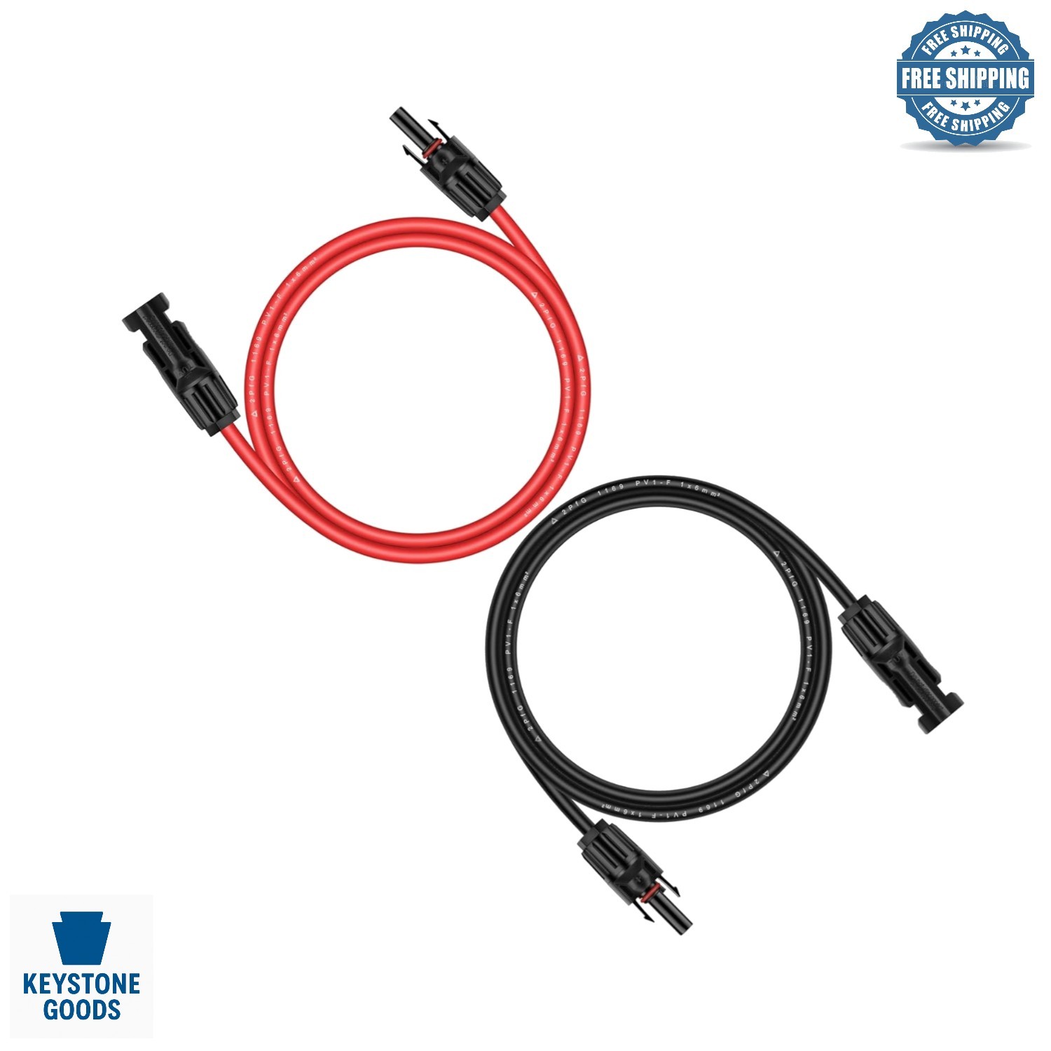 6ft Solar Panel Extension Cable 10AWG Waterproof, Weatherproof, UV Resistant