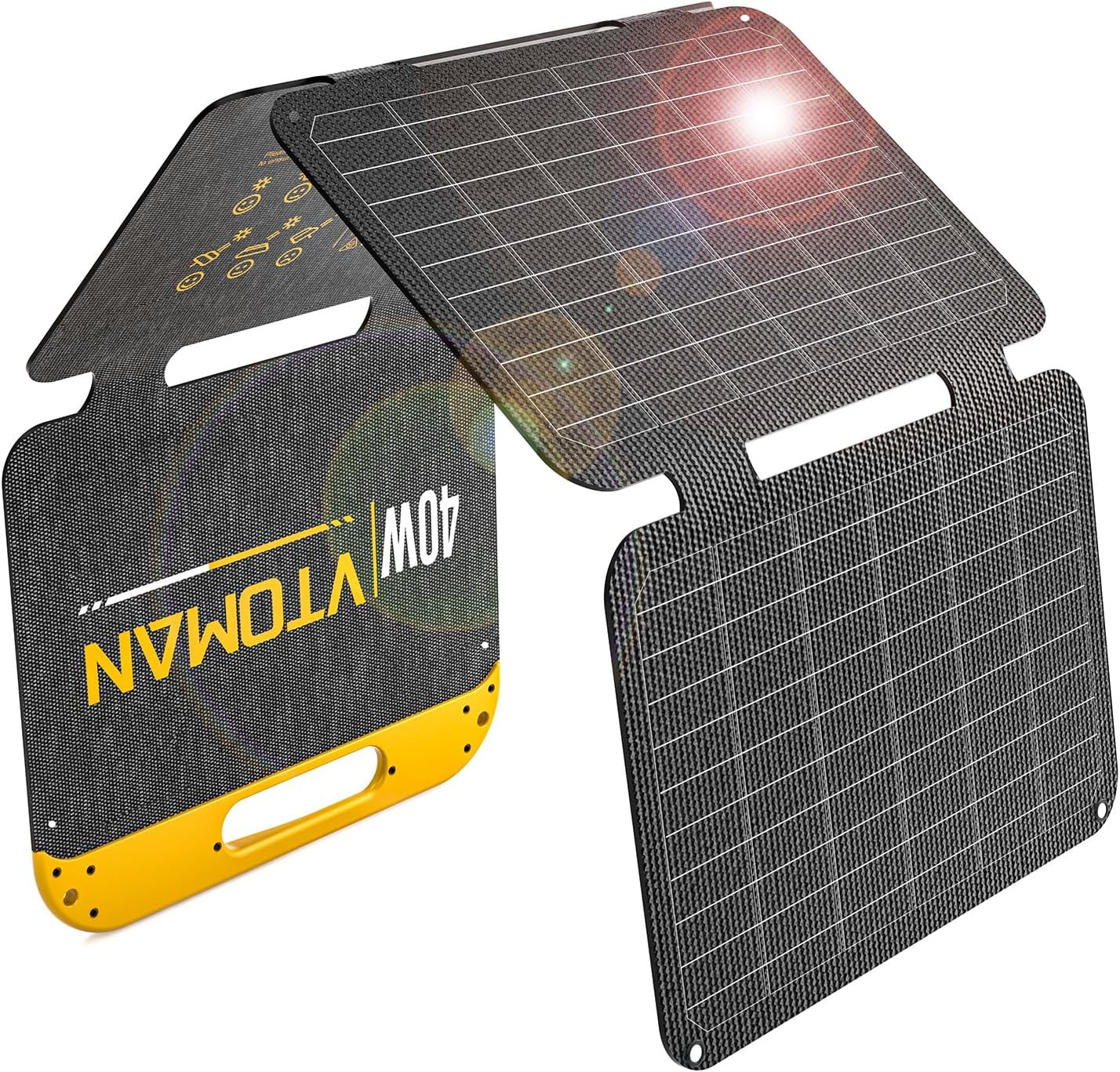 40W Solar Panel Foldable Portable Small Solar Panel Charger with USB-C and USB-A