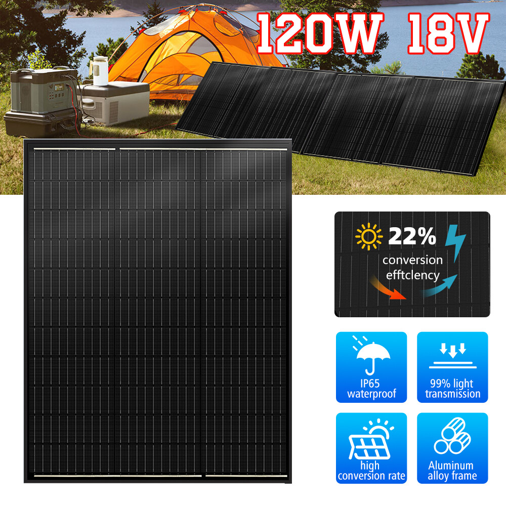 200W/120W Mono Solar Panel Kit 12V for Power Station RV Van Motorhome Camping