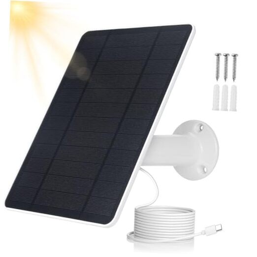 Type-C Solar Panel for Ring Camera – 5V 6W – White 6W Type-C Charger