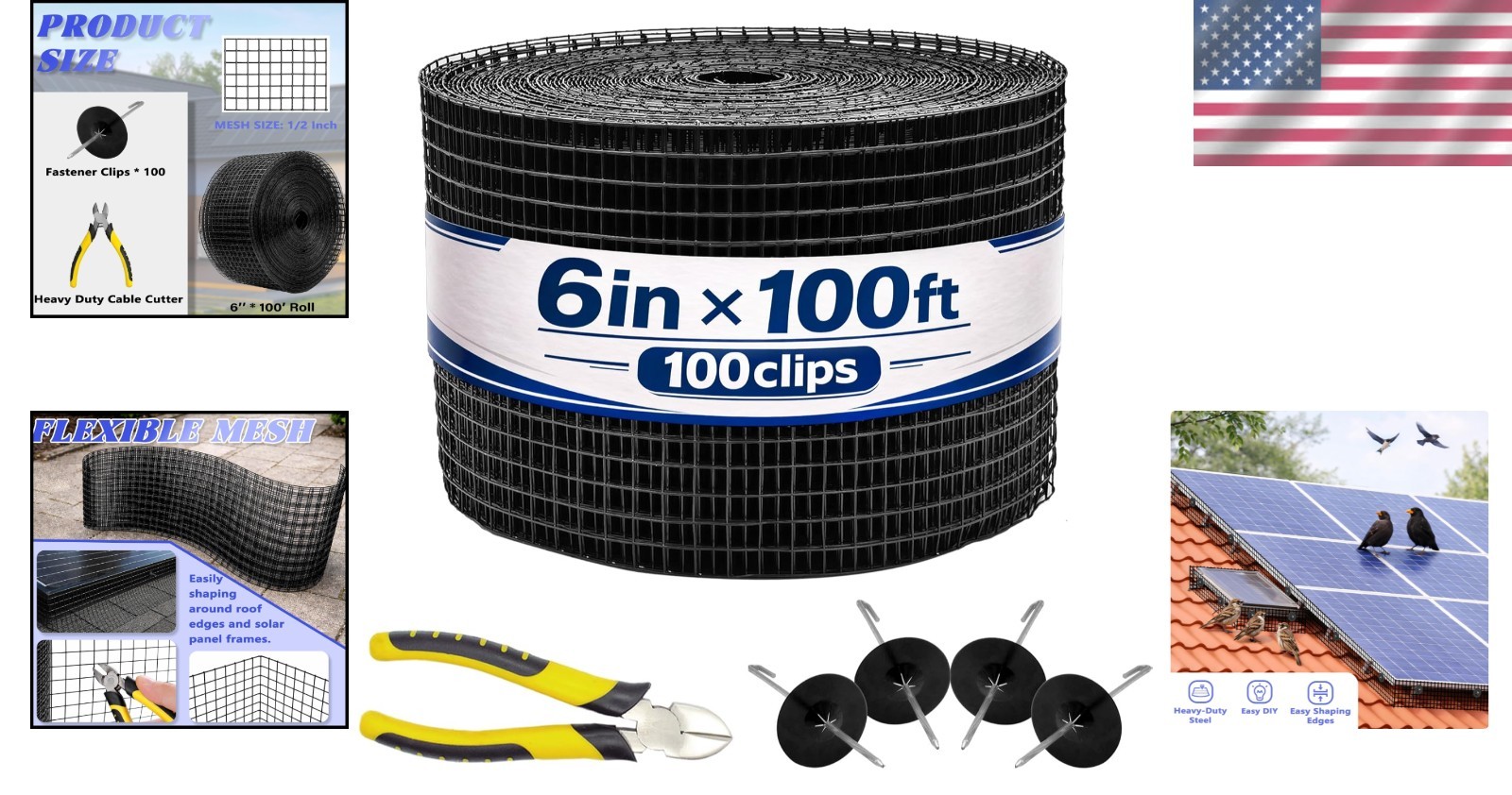Bird Wire Screen Kit, 6″ x 100ft – Rust Resistant